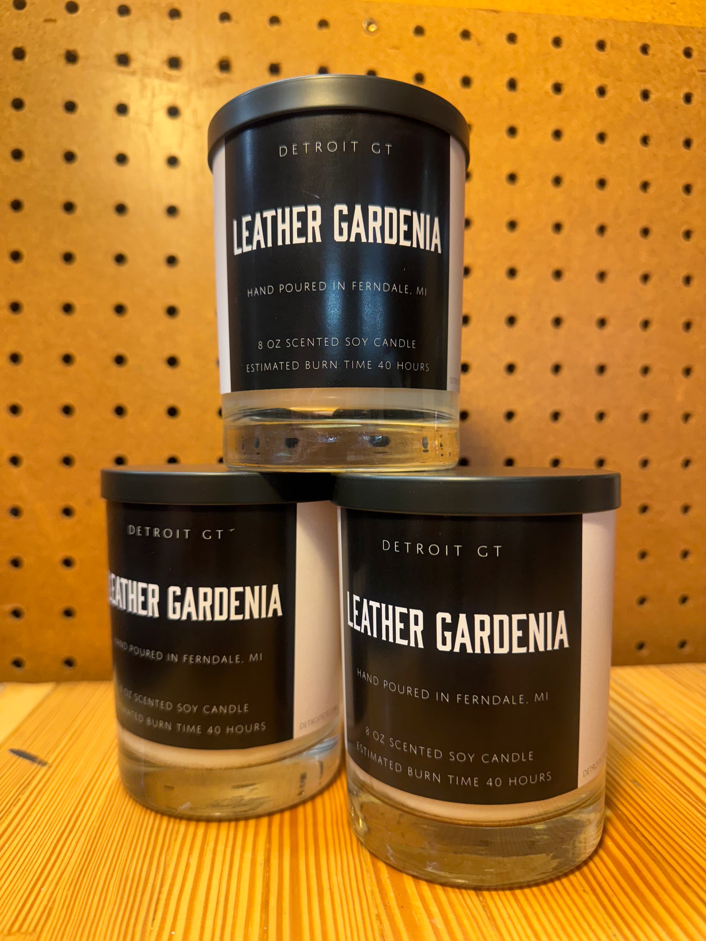 Leather Gardenia candle